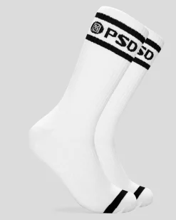 3 Pack - Logo Stripe Crew - White